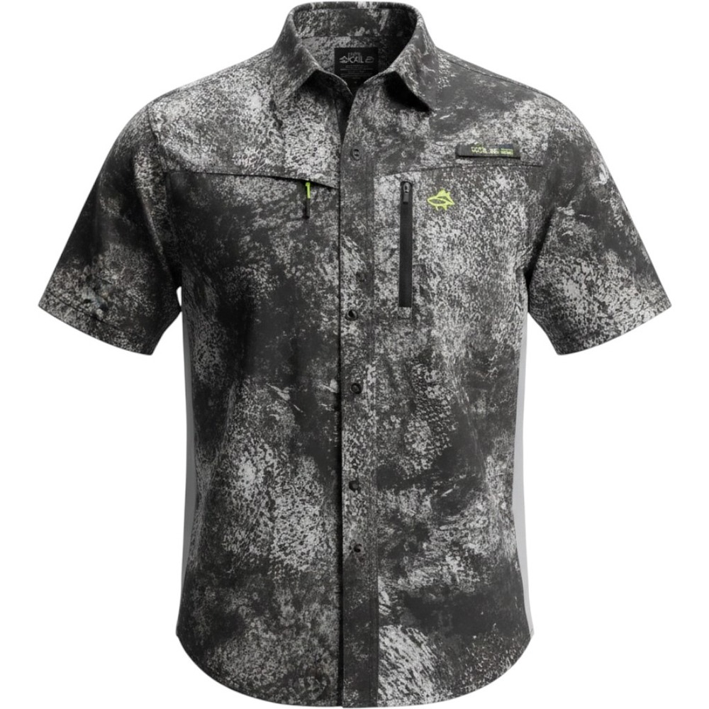 NWT LOCO SKAILZ Men's Performance Fishing Short Sleeve GraybNet Back Shirt Sz S